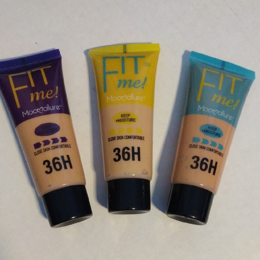 🦋 Fit Me Foundation Set - Purple, Yellow, Blue